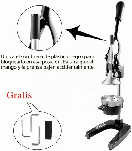 Miniatura 7 de Rovsun - Exprimidor de cítricos manual para uso comercial, para exprimir jugo de frutas, cítricos, naranja, limón y granada, Negro