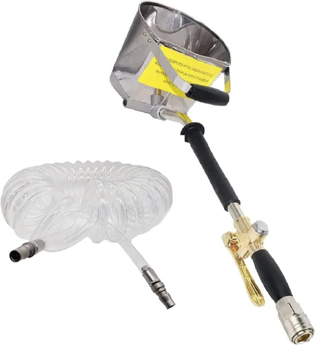 YOUHO Pulverizador de estuco de pared de yeso pulverizador de cemento mortero pistola tolva herramienta, con kit de conexión de compresor 4 Jet