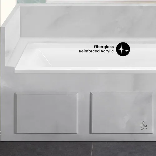 Miniatura 7 de Swiss Madison Voltaire 66" x 32" Bañera de Alcoba con Drenaje de Mano Derecha BLANCO BRILLO