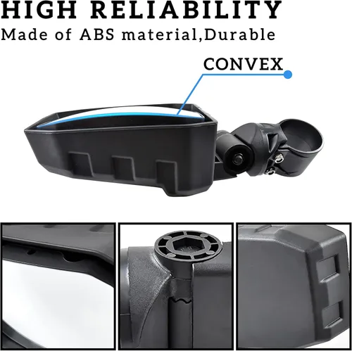Miniatura 2 de SAUTVS Espejos laterales retrovisores ajustables para Can-Am Maverick X3, diseño más amplio, espejos laterales convexos transparentes plegables