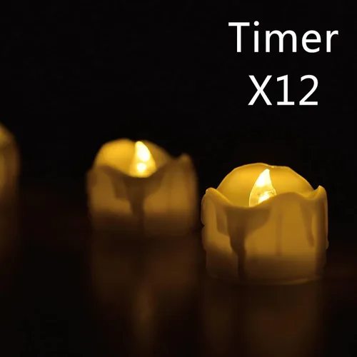 Miniatura 3 de eLander Velas LED de té sin llama con temporizador, 6 horas encendidas y 18 horas apagadas, 1.4 x 1.3 pulgadas, blanco cálido, [paquete de 12] Nuevo