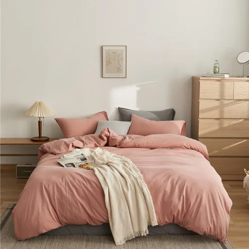 Miniatura 12 de Juego de edredón morado, tamaño matrimonial, color malva sólido, suave, moderno, color oscuro, transpirable, para mujeres y hombres, edredón lavanda