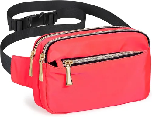 Miniatura 9 de Riñoneras para mujeres y hombres, a la moda, de talla grande, para niñas y niños, con 5 bolsillos, cinturón ajustable, linda bolsa de cadera