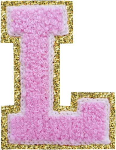 Miniatura 146 de SPRT - Parches de letras de chenilla universitaria con purpurina, parche de letras blancas para planchar con letras del alfabeto para disfraz