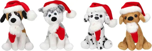 Miniatura 11 de Plushland Pawpal de Navidad con sombrero de Papá Noel, animales de peluche, marioneta de peluche de 8 pulgadas para niños, un regalo perfecto