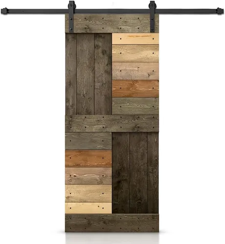 Miniatura 81 de TMS Serie N - Puerta corrediza interior de madera de pino anudada con kit de herrajes deslizantes (32 x 84 pulgadas, blanco)