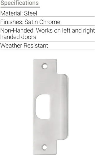 Miniatura 4 de BRINKS Comercial - Paquete de 4 placas de repuesto para puertas ASA, acabado cromado satinado - Refuerza la seguridad en tus puertas
