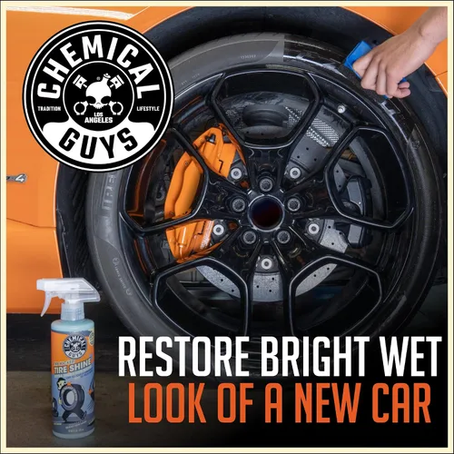 Miniatura 6 de Chemical Guys Tire Kicker Spray Pulverizable de Brillo Extra Brillante para Neumáticos, Acabado Seco al Tacto - Restaura el Aspecto Húmedo al