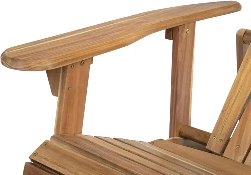 Miniatura 5 de Sillas Adirondack plegables teñidas naturales, sillas de terraza al aire libre, sillas de patio, con reposapiernas extensible para piscina, Teñido