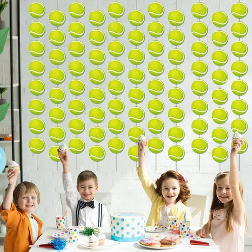 Miniatura 7 de 12 pancartas de tenis para colgar pelota de tenis, remolino, juego deportivo, juego de fiesta, kit de guirnalda de papel para niños, adolescentes