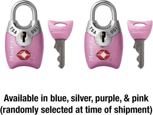 Miniatura 5 de Master Lock 4689T Cerradura con Llave Aprobada por TSA, Paquete de 2, los Colores Pueden Variar