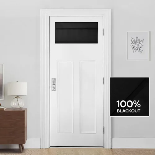 Miniatura 84 de HOMEIDEAS Cortinas 100% Opacas para Luces Laterales de Puerta Principal, Cubierta de Ventana de Puerta de Aula, Persianas de Privacidad