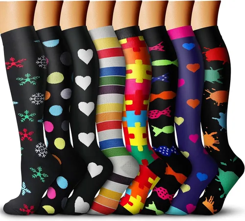 Miniatura 14 de Calcetines de compresión para mujeres y hombres 15-20 mmHg, mejores para uso médico, enfermería, para correr, atletismo, varices, viajes