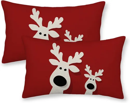 Miniatura 30 de AGAYNA Juego de 2 fundas de almohada decorativas con diseño de acuarela verde salvia para árbol de Navidad de 16 x 16 pulgadas, para sofá, invierno