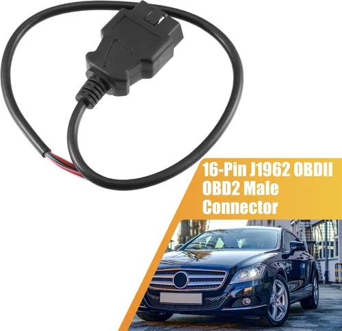 Miniatura 2 de X AUTOHAUX 2 unids 16-Pin J1962 OBDII OBD2 Conector macho Herramienta de diagnóstico Adaptador Cable conector