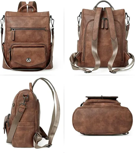 Miniatura 6 de CLUCI - Mochila de piel convertible para mujer bolsa de libros grande mochila antirrobo