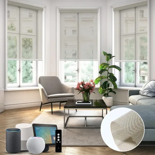 Miniatura 49 de SmartWings Persianas Motorizadas con Sombras para Ventana Control Remoto Funciona con Thread Apple Homekit Z-Wave Alexa 100% Blackout de Doble Cara