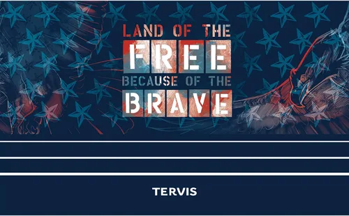 Miniatura 2 de Tervis Vaso aislado de doble pared Home of the Free Because of the Brave Eagle fabricado en Estados Unidos mantiene las bebidas frías y calientes