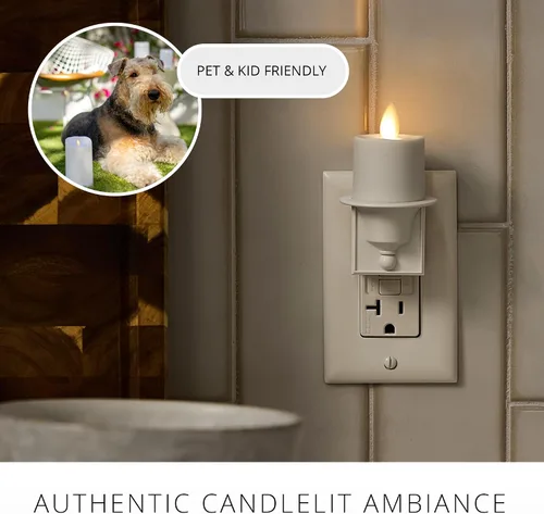 Miniatura 6 de Luminara Luz nocturna sin llama con sensor automático oscuro de luz del atardecer al amanecer, enchufe de pared blanco luz LED nocturna