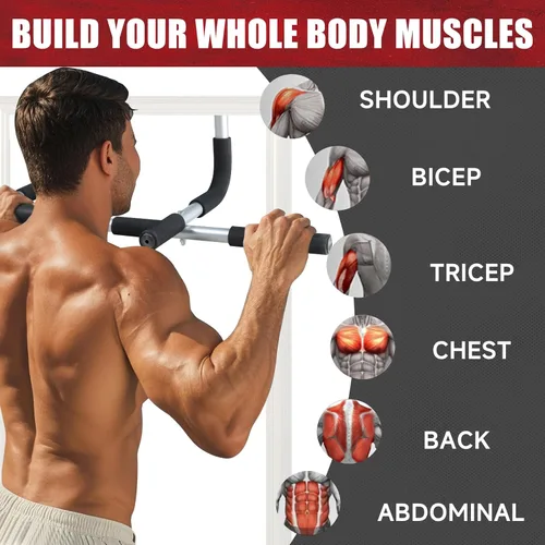 Miniatura 5 de leikefitness Pull-Up Bar For Door Frame Adjustable Portable Upper Body Fitness Workout For Home Gyms