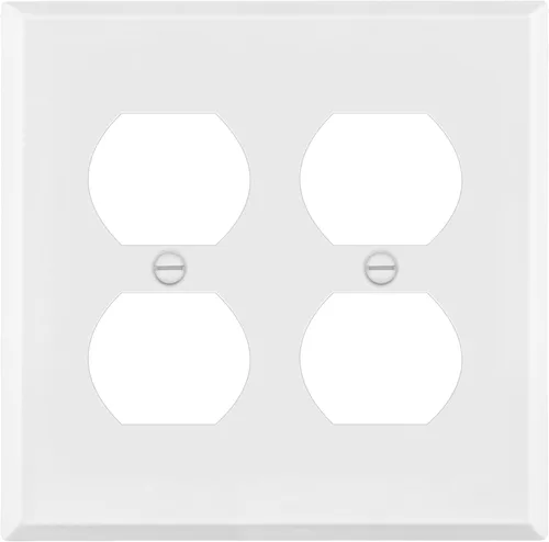 Miniatura 31 de ENERLITES Placa de pared de metal dúplex para receptáculos, cubierta de salida de acero inoxidable, resistente a la corrosión, tamaño de 1 banda