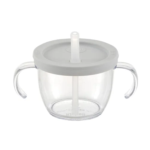 Miniatura 10 de Push Flow - Vaso para sorber de entrenamiento con popote de silicona y asas, 5 onzas, para bebé de 6 meses + azul claro