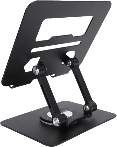 Miniatura 5 de Goshyda Soporte para tableta, soporte de escritorio de aluminio giratorio 360°, soporte de escritorio ajustable y plegable, universal para tabletas