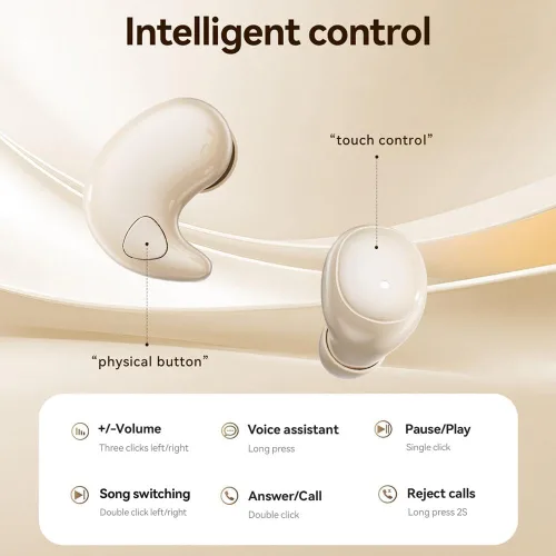 Miniatura 6 de 2 en 1 mini auriculares invisibles planos para dormir con cancelación de ruido, auriculares Bluetooth micro pequeños para dormir de lado con estuche