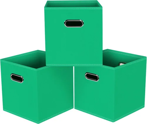 Miniatura 16 de Cubos de Almacenamiento Plegables Negros, Cajas de Almacenamiento de Tela, Organizadores de Cubos con Asas Duales para Organizador del Hogar, Juego