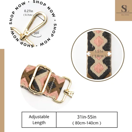 Miniatura 112 de S&loyoe Correas de repuesto para bolso, correa ajustable para bolsa cruzada, correas de guitarra anchas para bolsos de 1.5 pulgadas