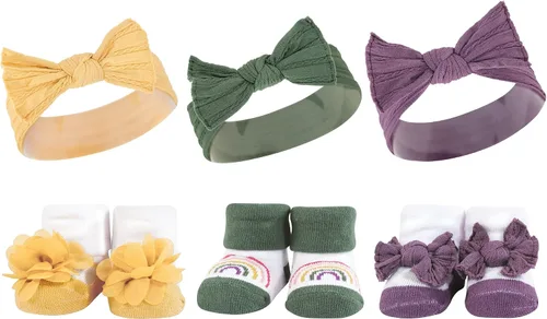 Miniatura 87 de Hudson Baby Conjunto de regalo de diadema y calcetines para niña Flor azul marino rosa