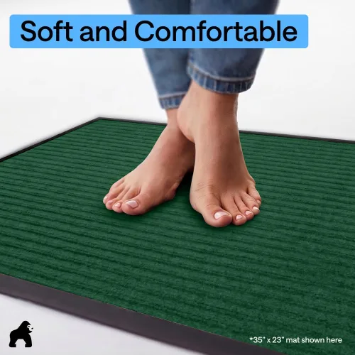 Miniatura 60 de GORILLA GRIP Tapete impermeable para puerta de protección de tráfico, 35 x 23 pulgadas, tapetes de entrada resistentes, tapetes comerciales con Negro
