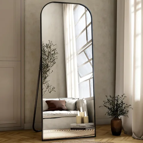 Miniatura 2 de Espejo de cuerpo entero de 56 x 21 pulgadas - Espejo grande de pie y montable en pared con marco de aluminio resistente, diseño de parte superior