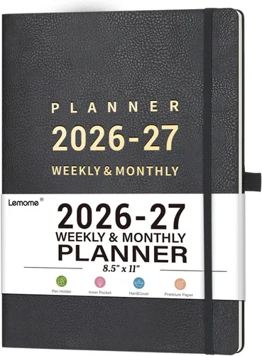 Miniatura 9 de Agenda 2026 – enero 2026 – diciembre 2026, 2026 planificador semanal y mensual, 8.5 x 11 pulgadas, soporte para bolígrafos, calcomanías