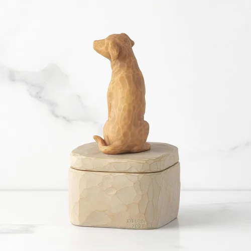 Miniatura 2 de Willow Tree Love my Dog (dorado), caja de recuerdo esculpida pintada a mano