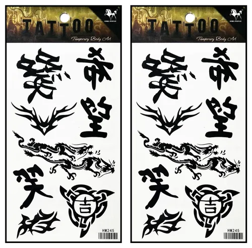Miniatura 15 de Tatuajes 2 hojas de luna sol estrellas sobre amarillo azul impermeable tatuaje falso temporal pegatinas arte corporal extraíble para hombres mujeres