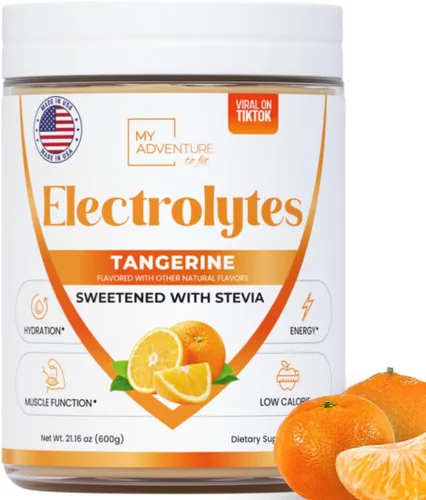 Zero Sugar - Polvo de electrolitos de mandarina - Hidratación refrescante - Energía sin cafeína con todos los ingredientes naturales - Vegano Keto y