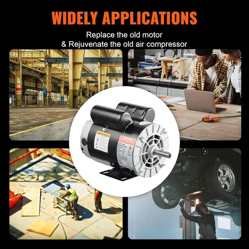 Miniatura 6 de VEVOR Motor eléctrico de compresor de aire SPL 5HP, 230 V 17.6 amperios, marco 56 3450 RPM, eje con llave de 5/8 pulgadas, longitud del eje de 1.88