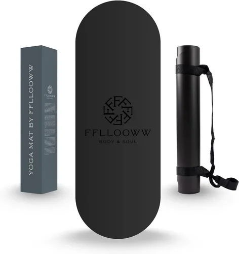 FFLLOOWW BODY & SOUL Tapete de yoga antideslizante de alta calidad para entrenamiento en casa, gimnasio en casa, yoga y pilates, incluye correa
