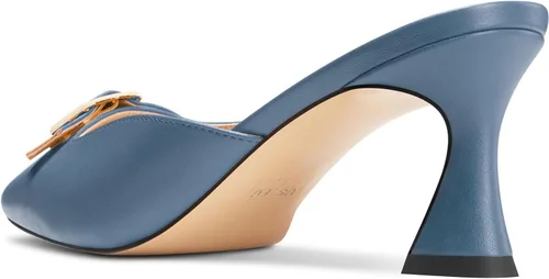 Miniatura 3 de Zapatos de tacón medio con punta cuadrada para mujer, con hebilla sin cordones, básica, clásica, de 2.6 pulgadas