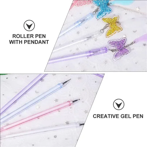 Miniatura 8 de 15 bolígrafos de gel con dije de mariposa, bolígrafo de gel novedoso, tinta neutra, bolígrafo de escritura, papelería, regalo para relleno