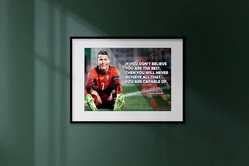 Miniatura 5 de Cristiano Ronaldo Póster Motivacional Cita Citas Inspiradoras Pósters para Aula Fútbol Masculino Entrenamiento Profesional Arte de Pared Mentalidad
