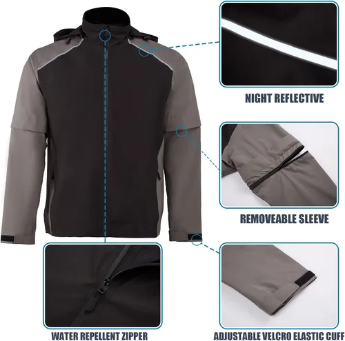 Miniatura 4 de K.E.J. Chaqueta impermeable de golf para hombre, impermeable, ligera, traje de golf para senderismo, ciclismo, correr, camping, viajes