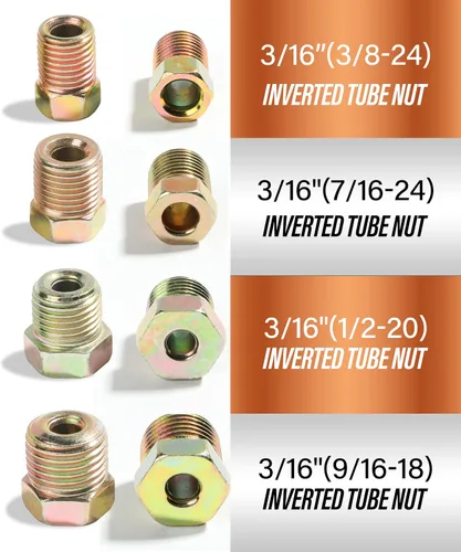 Miniatura 5 de ESEWALAS Kit de tubería de freno flexible, línea de freno de níquel de cobre de 25 pies de 3/16 pulgadas con 16 accesorios, bobina de tubo de línea