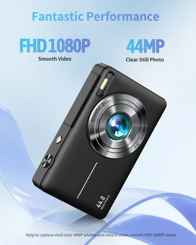 Miniatura 2 de Cámara digital, FHD 1080P - Cámara de apuntar y disparar con zoom de 16X, tarjeta de 32 GB, pequeña cámara de video compacta regalo para niños