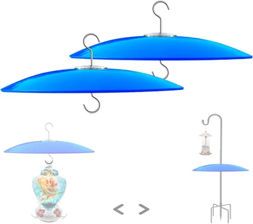 Miniatura 7 de Protector de lluvia de vidrio de 13 pulgadas para comedero de pájaros al aire libre – deflector en poste de pastor/poste o gancho en S colgante