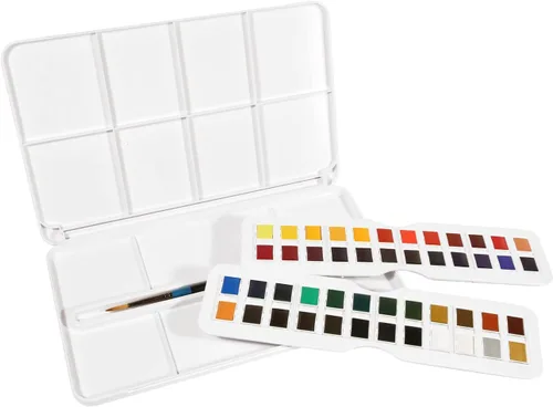 Miniatura 8 de Daler Rowney Daler-Rowney Aquafine - Juego de estudio de acuarela de 48 piezas - Juego de pintura de acuarela para papel de acuarela y más - Juego