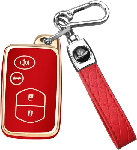 Miniatura 7 de QBUC Funda para llavero de Toyota con llavero, protección de funda para llave de automóvil para Toyota compatible con Camry Avalon Corolla