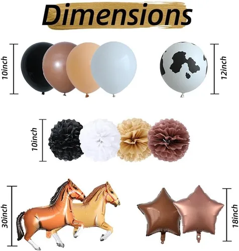 Miniatura 4 de Decoraciones de fiesta de cumpleaños de vaquero occidental, suministros de fiesta temática retro de caballo rodeo vaquero para niños, incluye