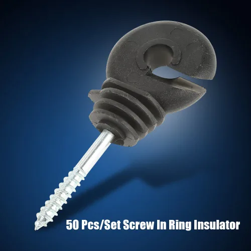 Miniatura 5 de 50 aisladores de anillo de rosca, aisladores de poste de madera, accesorios de sistema de rejilla para ganadería electrónica